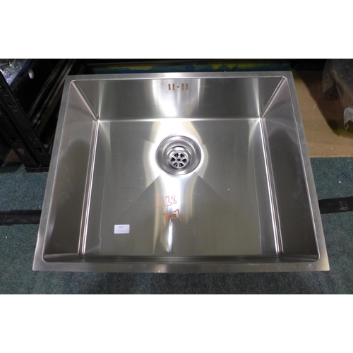 3017 - Grey Undermount Sink with Steel Lining & Frame (420-138)  * This lot is subject to VAT