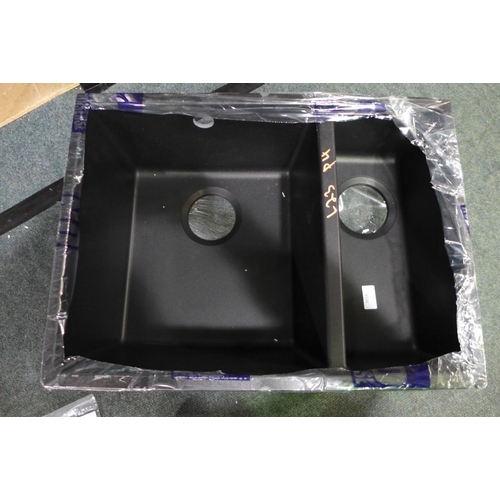 3018 - Blanco Paros 1.5 Bowl Undermount Black Sink (420-23)  * This lot is subject to VAT