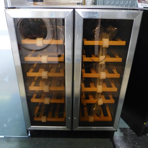 3051 - Viceroy Under Counter 60cm 2-Door Wine Cooler - Model: WRWC60DDSSED, H870xW595xD568 Original RRP £58... 