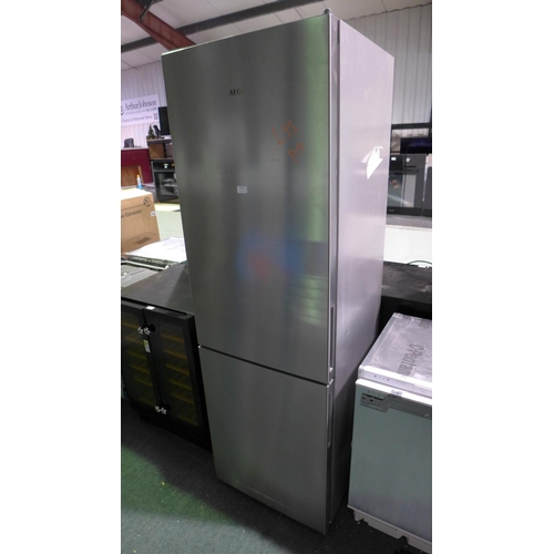 3127 - AEG Freestanding Brushed Steel 60/40 Fridge Freezer - Model: RCB632E2MX - Slight Scratches H1860xW59... 