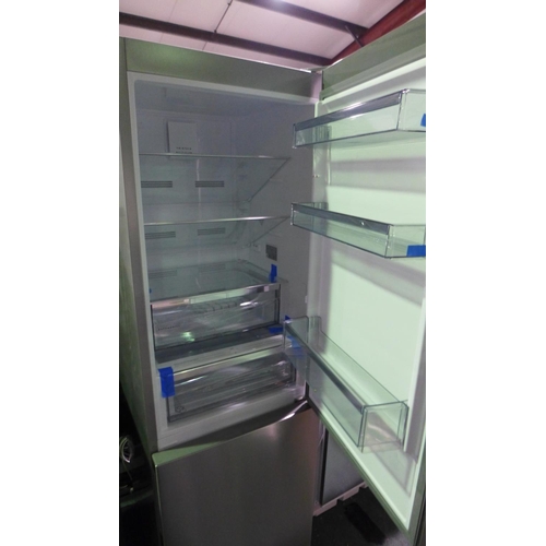 3127 - AEG Freestanding Brushed Steel 60/40 Fridge Freezer - Model: RCB632E2MX - Slight Scratches H1860xW59... 