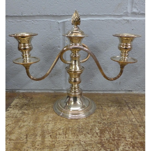 1169 - Two plated candelabra and a collection of plated cutlery **PLEASE NOTE THIS LOT IS NOT ELIGIBLE FOR ... 