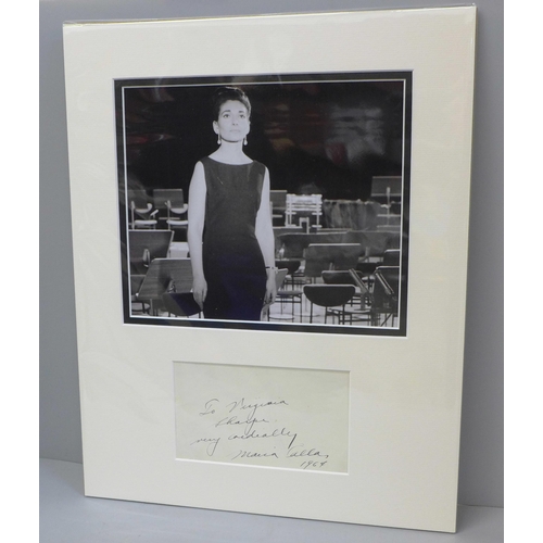 605 - A Maria Callas autographed display