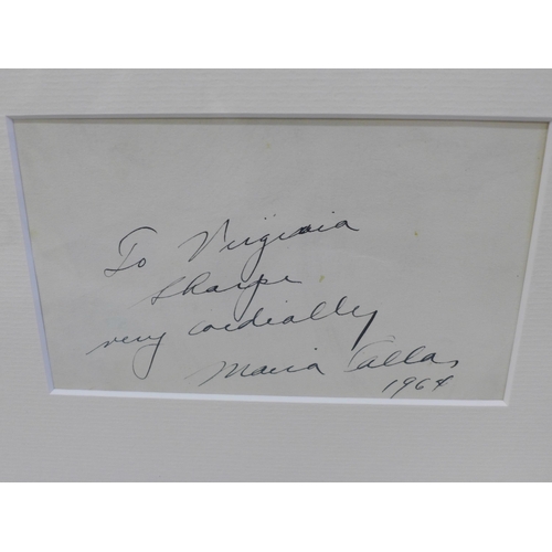 605 - A Maria Callas autographed display