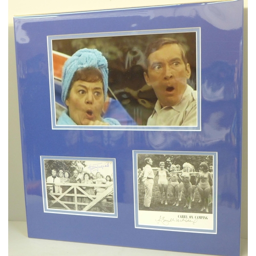 606 - A Carry On Hattie Jacques and Kenneth Williams autographed display