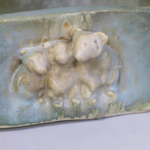 620 - A Langley Pottery three bears planter, 32cm