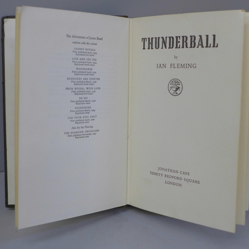 629 - Ian Fleming, Thunderball first edition, 1961, lacking dust cover