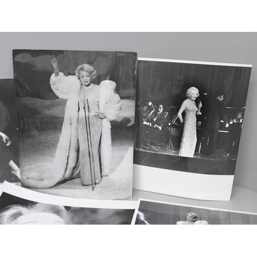 647 - Eight press photographs of Marlene Dietrich