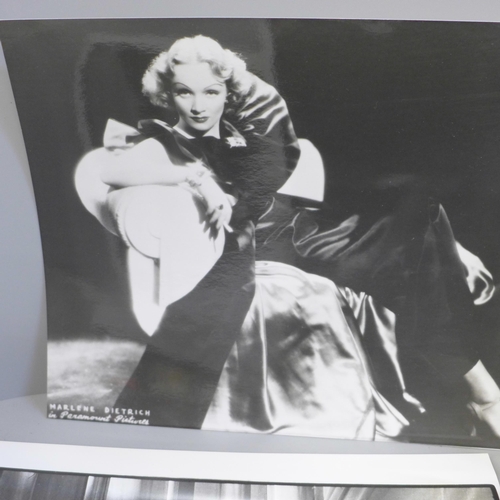 647 - Eight press photographs of Marlene Dietrich