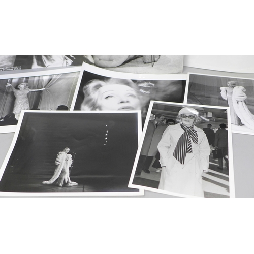 647 - Eight press photographs of Marlene Dietrich