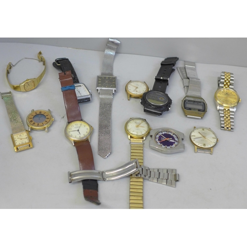 651 - A collection of wristwatches, majority a/f but includes a ticking Smiths De Luxe