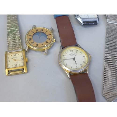 651 - A collection of wristwatches, majority a/f but includes a ticking Smiths De Luxe