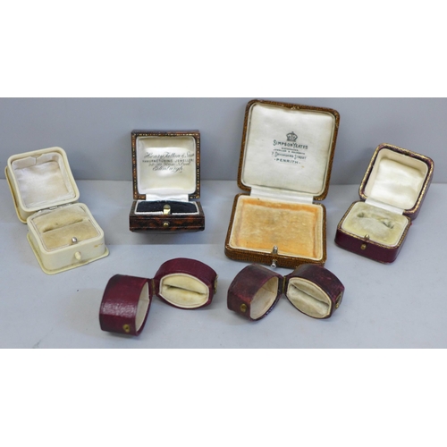 653 - Six antique ring and jewellery boxes