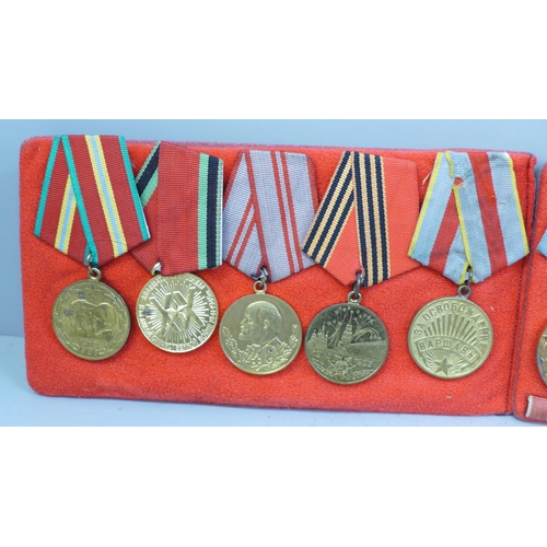 659 - Two sets of Soviet Untion medals