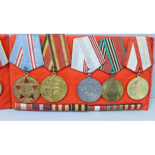 659 - Two sets of Soviet Untion medals