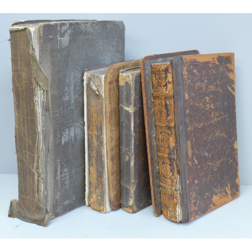 660 - Four volumes; Sermons on Several Occasions, 1823, The Book of Common Prayer, 1720, The New Testament... 