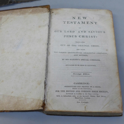 660 - Four volumes; Sermons on Several Occasions, 1823, The Book of Common Prayer, 1720, The New Testament... 