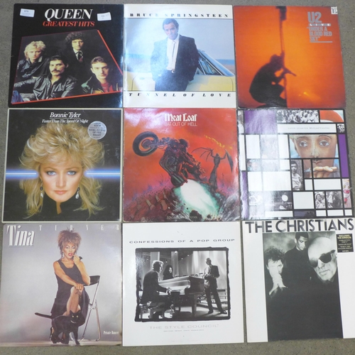 679 - A collection of LP records; eighteen pop and rock including Queen, U2 and Prince