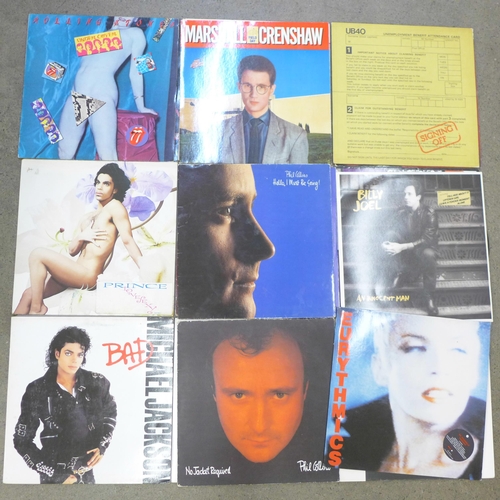 679 - A collection of LP records; eighteen pop and rock including Queen, U2 and Prince