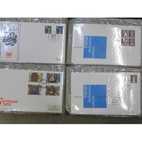 680 - An album of first day covers and some presentation packs, a £5 coin cover, an album of mixed stamps,... 