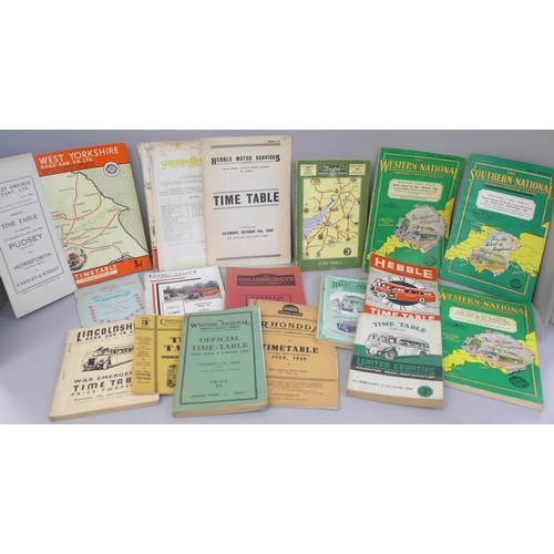 700 - Bus and Coach operator timetables, 1928-1949