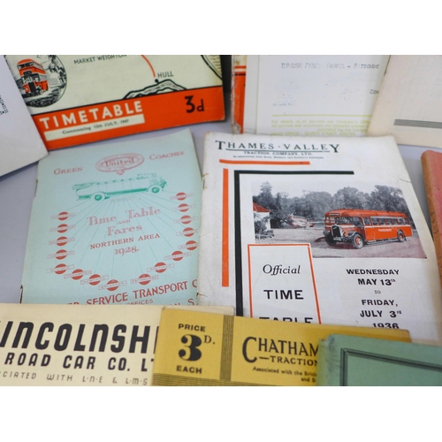 700 - Bus and Coach operator timetables, 1928-1949