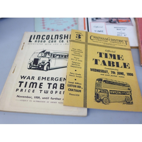 700 - Bus and Coach operator timetables, 1928-1949