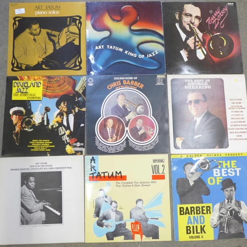 707 - Twelve jazz LP records, Art Tatum, Louie Armstrong, Tommy Dorsey, etc.