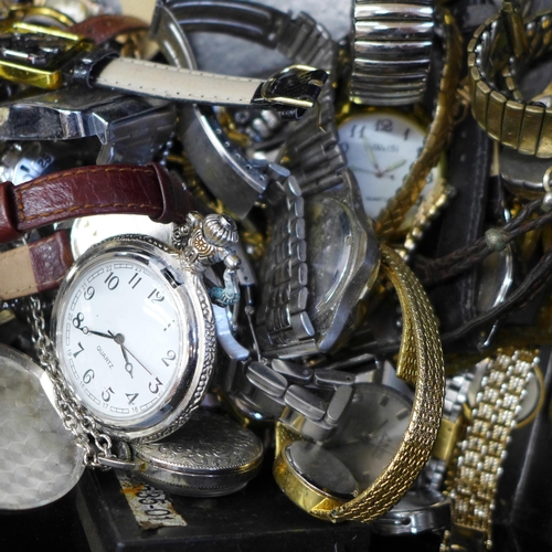 708 - A collection of wristwatches and a lady's Rolex gold plated buckle