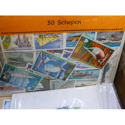 712 - Stamps; a box of stamps, covers, etc.