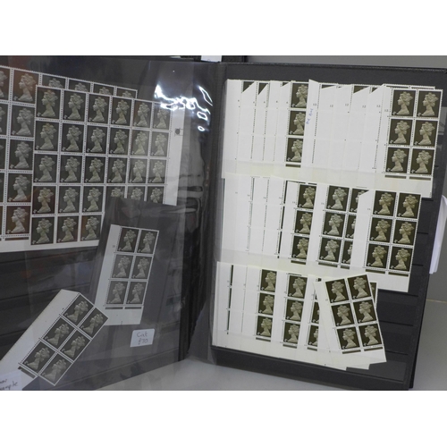 714 - An album of Queen Elizabeth II machin stamps including cylinder blocks