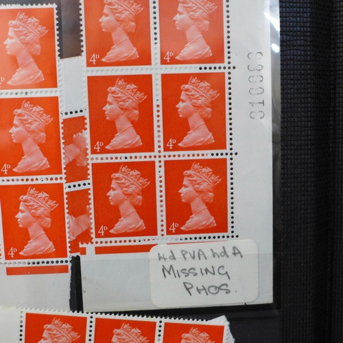 714 - An album of Queen Elizabeth II machin stamps including cylinder blocks