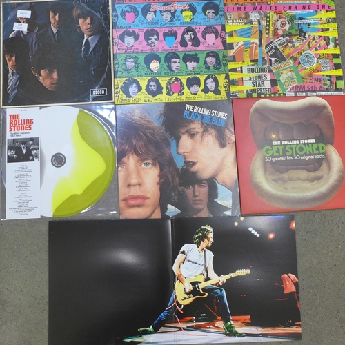 719 - Six The Rolling Stones LP records and a Keith Richards solo album