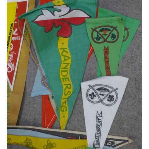 729 - Sixty-one 1950s, 60s and 70s Boy Scouts pennants