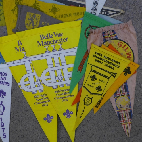 729 - Sixty-one 1950s, 60s and 70s Boy Scouts pennants