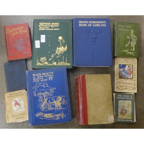 731 - A collection of early 20th Century books including The Water Babies by Charles Kingsley and Black Be... 