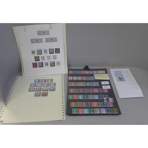 768 - Mint stamps on stock cards and sheets of stamp errors