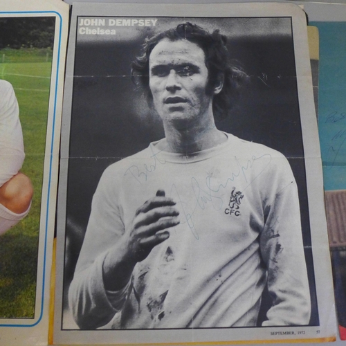 770 - A collection of 1960s signed magazine photographs of footballers and a collection of 1998 football c... 