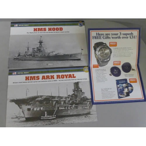 773 - A set of DeAgostini model ships, two still sealed (11), with DVD and paperwork, a collection of mode... 