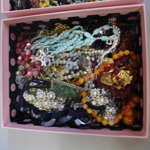 781 - Two boxes of costume jewellery