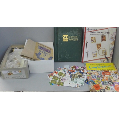 783 - A large quantity of loose stamps and a quantity of stamp albums