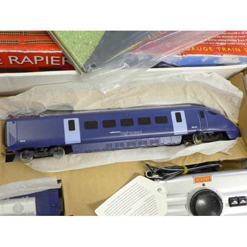 805 - A Hornby OO gauge Blue Rapier train set, boxed