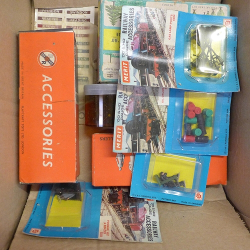 806 - A collection of model rail scenery and accessories