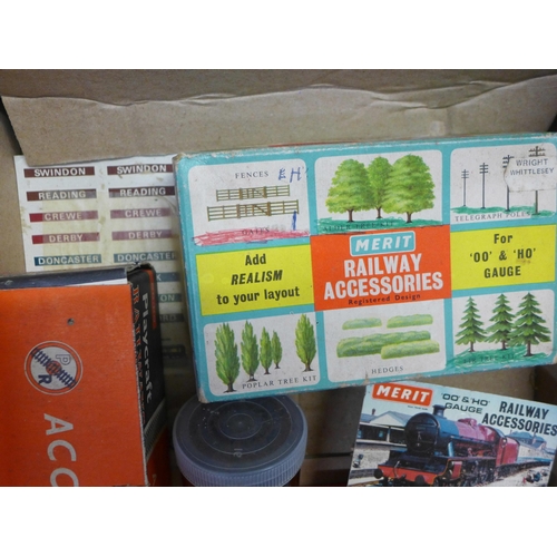 806 - A collection of model rail scenery and accessories