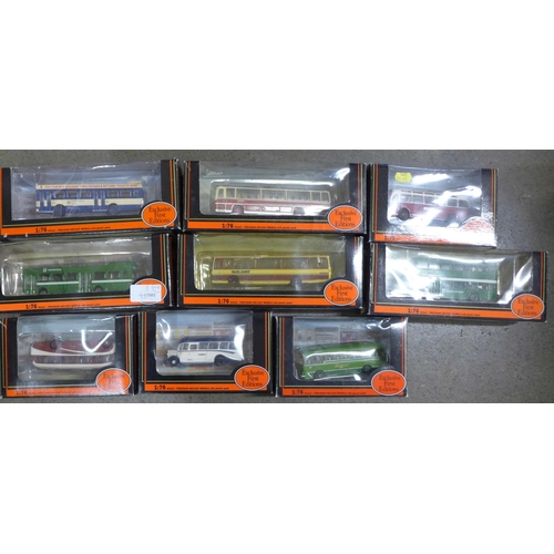 822 - Sixty-two Exclusive First Edition 1:76 scale buses and coaches including nine longer models and VE D... 