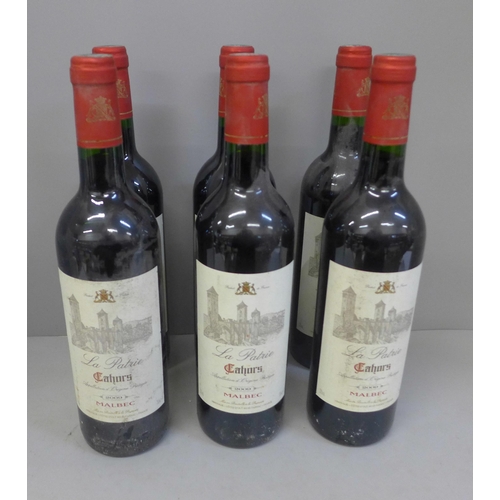 827 - Six bottles of La Patrie Cahors (2009) Malbec, Parnac, France, cellar stored **PLEASE NOTE THIS LOT ... 