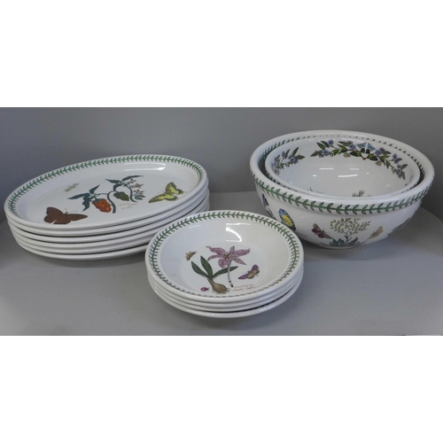 835 - Six Portmeirion The Botanic Garden oval steak plates, two bowls and four dishes **PLEASE NOTE THIS L... 