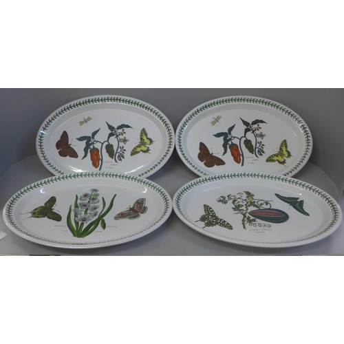 835 - Six Portmeirion The Botanic Garden oval steak plates, two bowls and four dishes **PLEASE NOTE THIS L... 