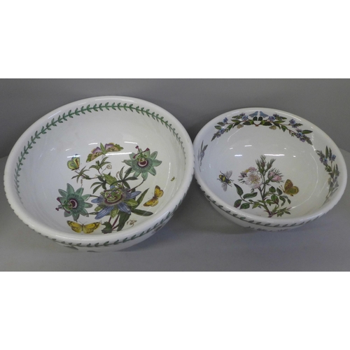 835 - Six Portmeirion The Botanic Garden oval steak plates, two bowls and four dishes **PLEASE NOTE THIS L... 