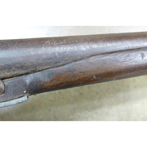 842 - An Indian musket, a/f, damaged and repaired